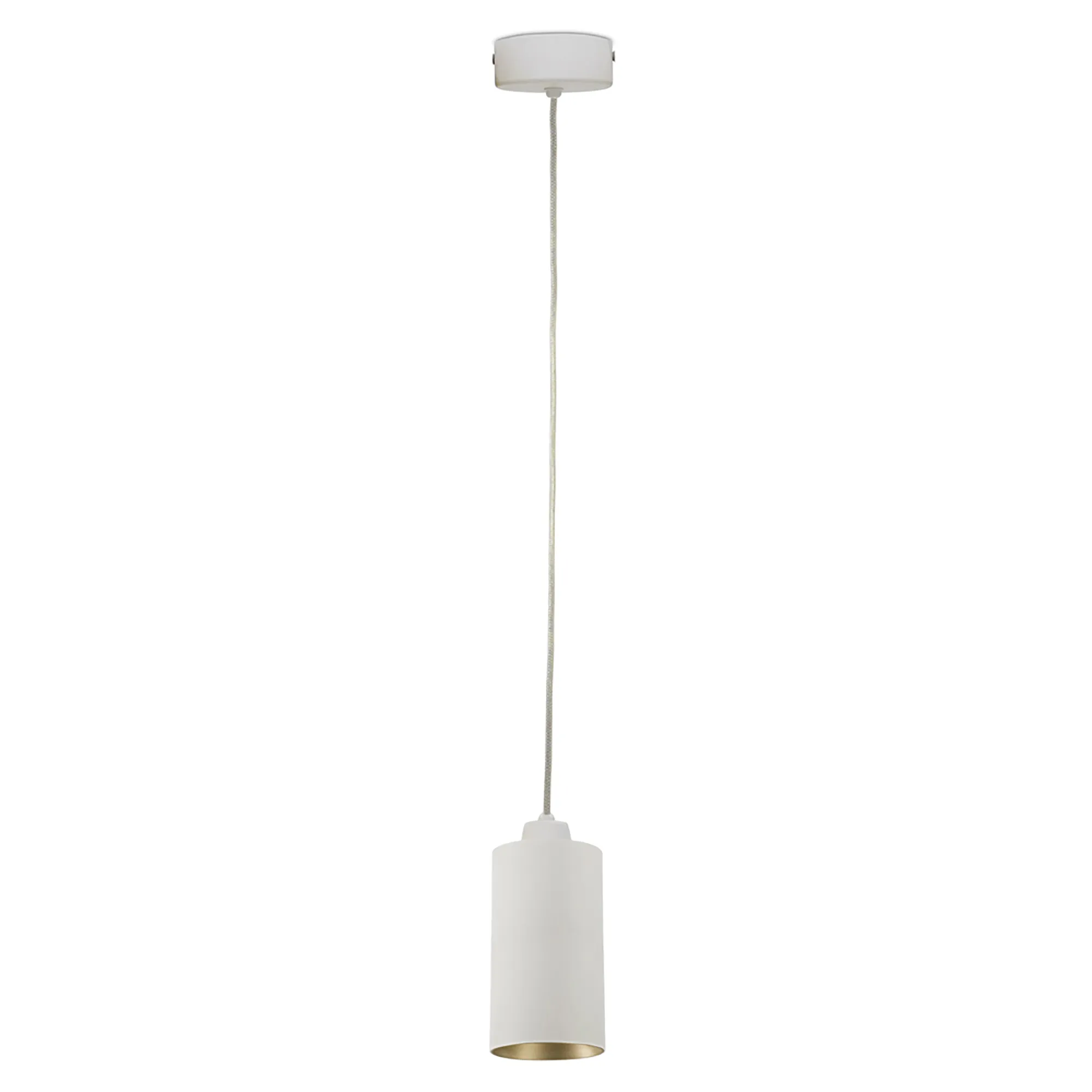 DL350046  Eos 15 P, 15W White & Gold LED Pendant Spotlight 1180lm 10° 2700K IP20